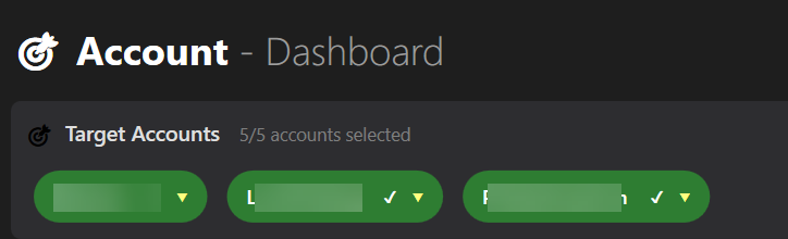 Target Accounts with the accounts grouped by broker.